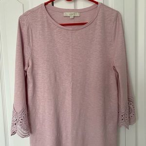 Pink blouse, 100% cotton, beautiful sleeves length 19 in